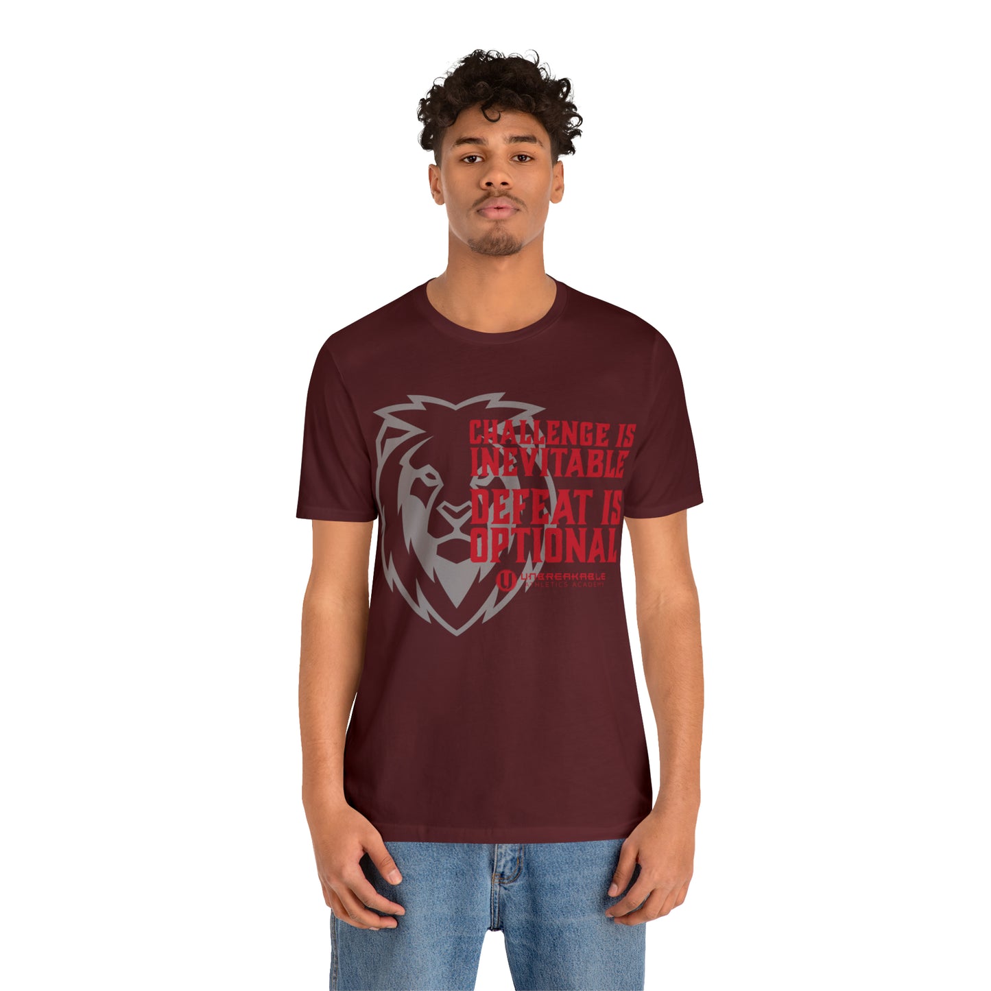 Challenge Inevitable, Defeat Options - Unisex Jersey Short Sleeve Tee