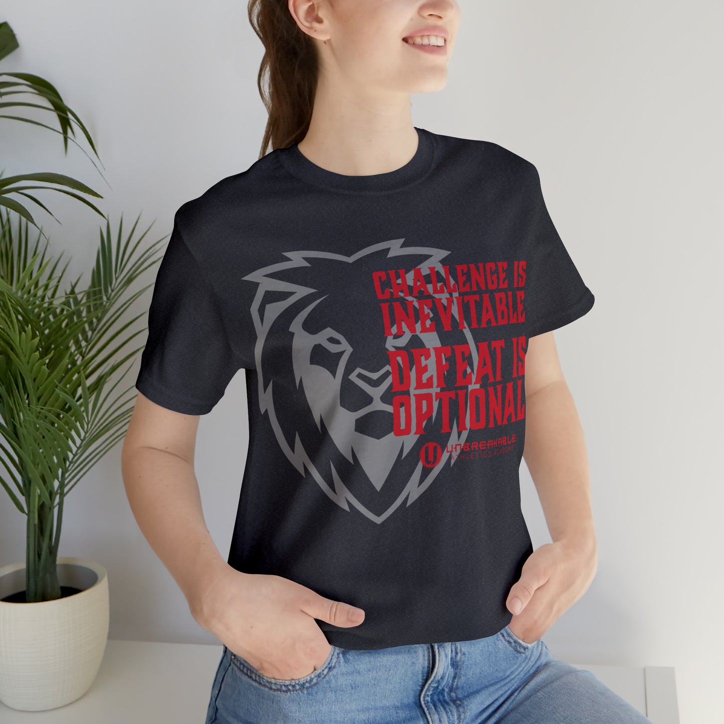 Challenge Inevitable, Defeat Options - Unisex Jersey Short Sleeve Tee