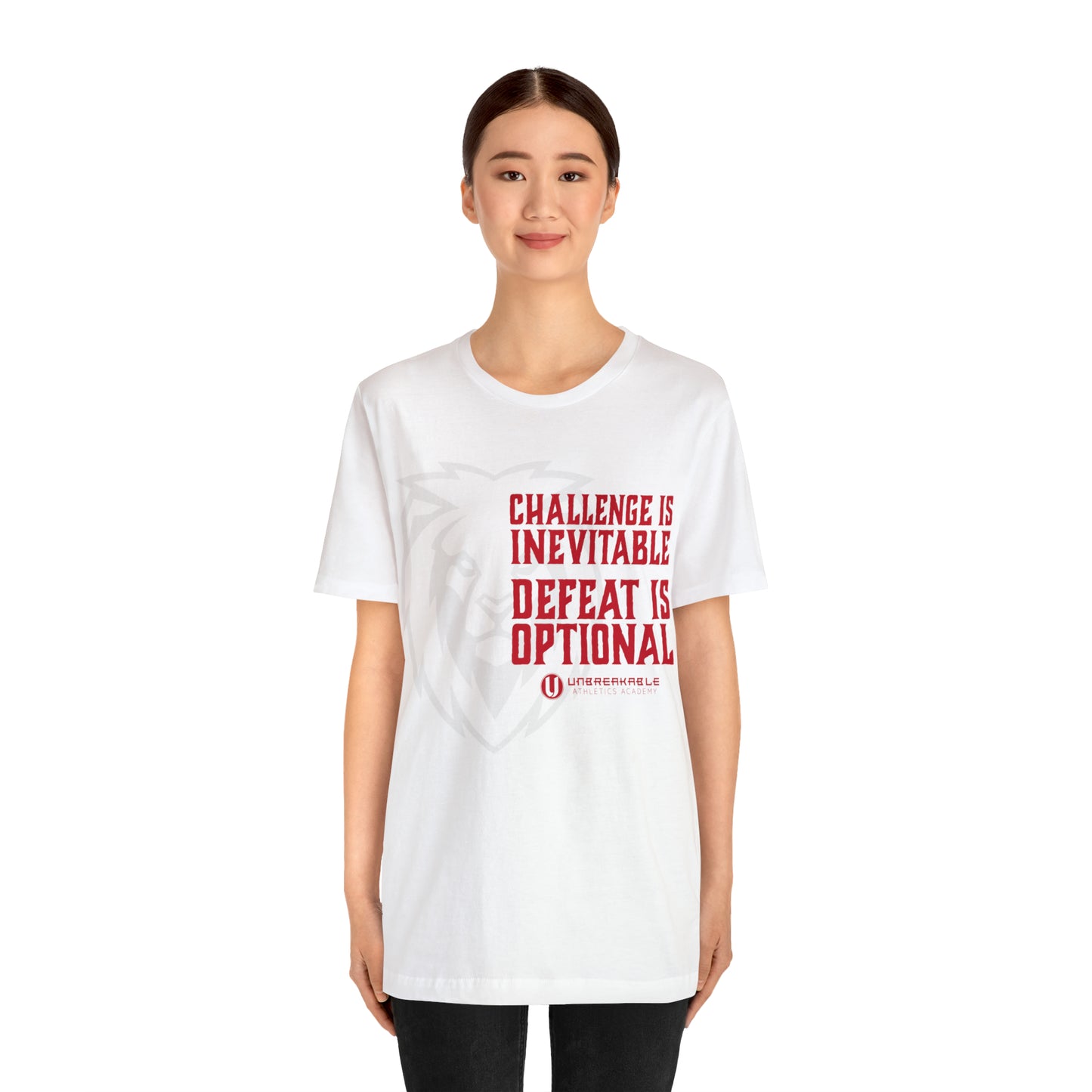Challenge Inevitable, Defeat Options - Unisex Jersey Short Sleeve Tee