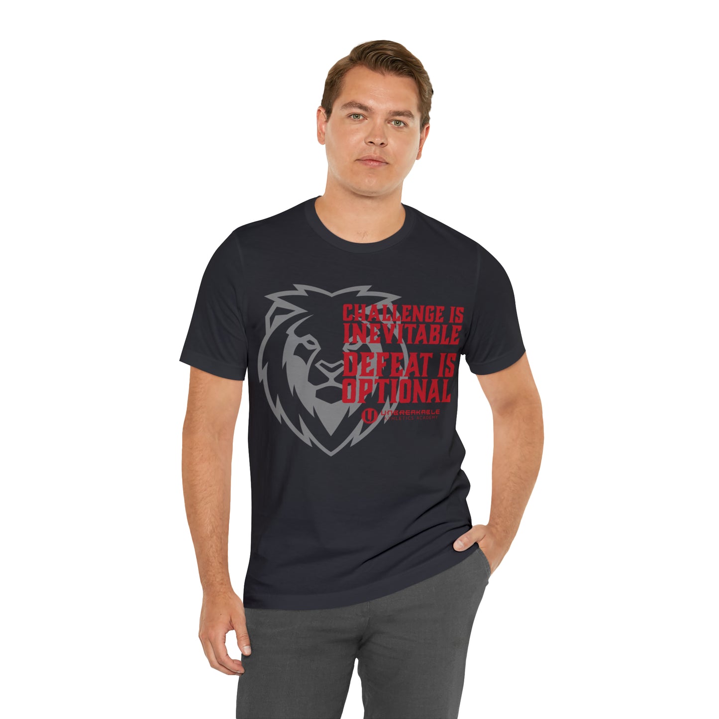 Challenge Inevitable, Defeat Options - Unisex Jersey Short Sleeve Tee