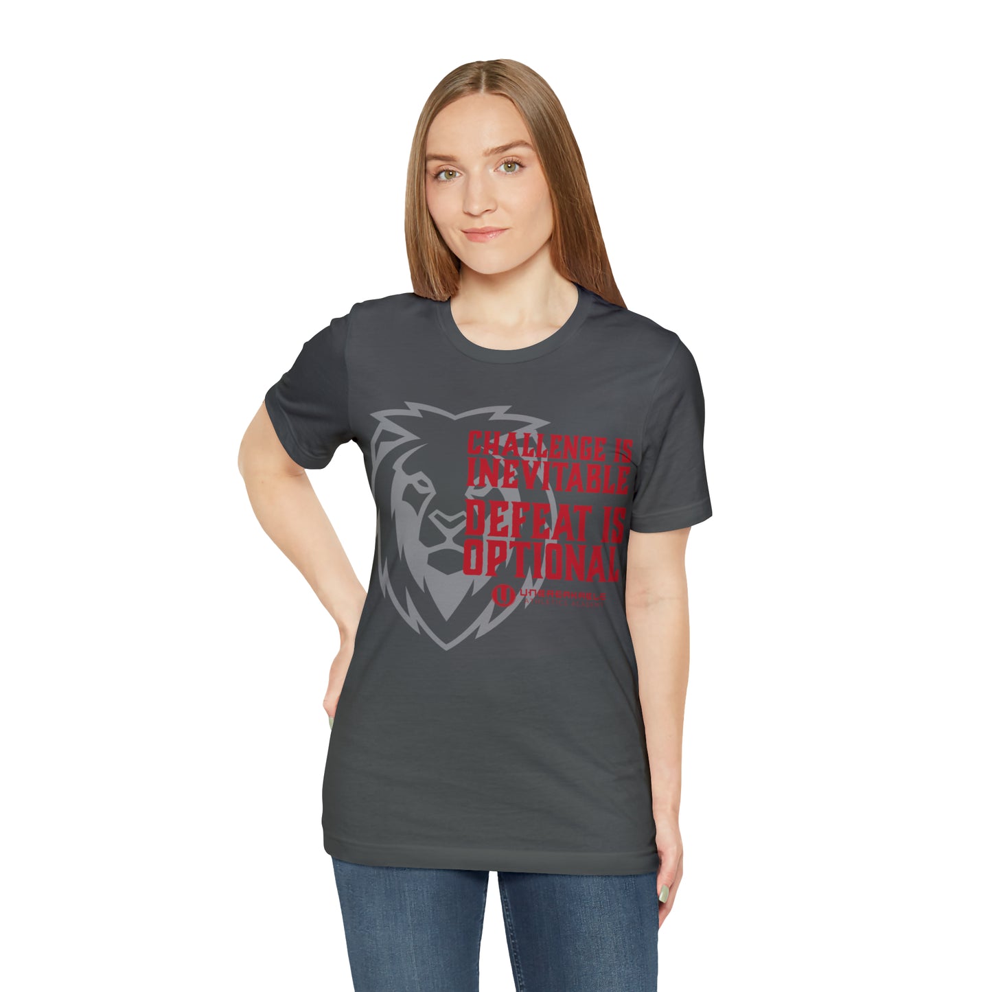 Challenge Inevitable, Defeat Options - Unisex Jersey Short Sleeve Tee