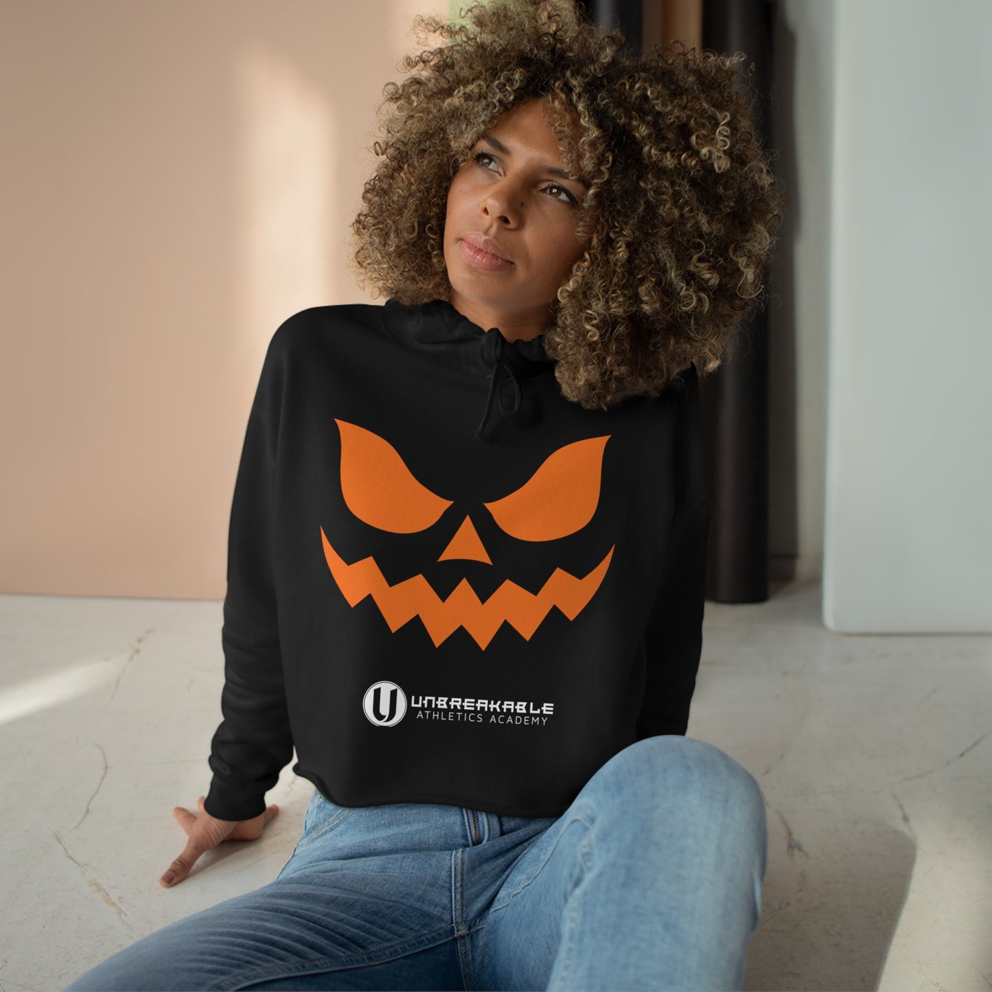 Unbreakable Jack-O-Lantern Crop Hoodie