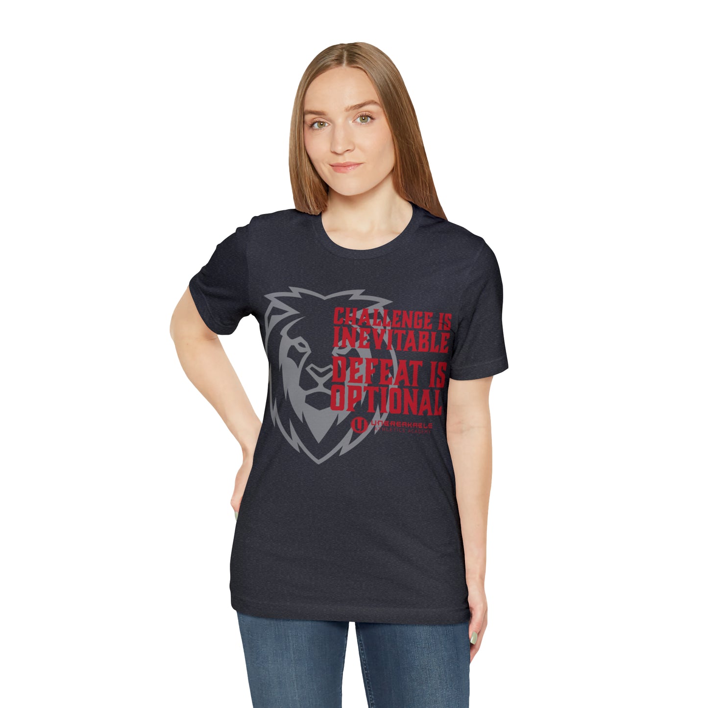 Challenge Inevitable, Defeat Options - Unisex Jersey Short Sleeve Tee