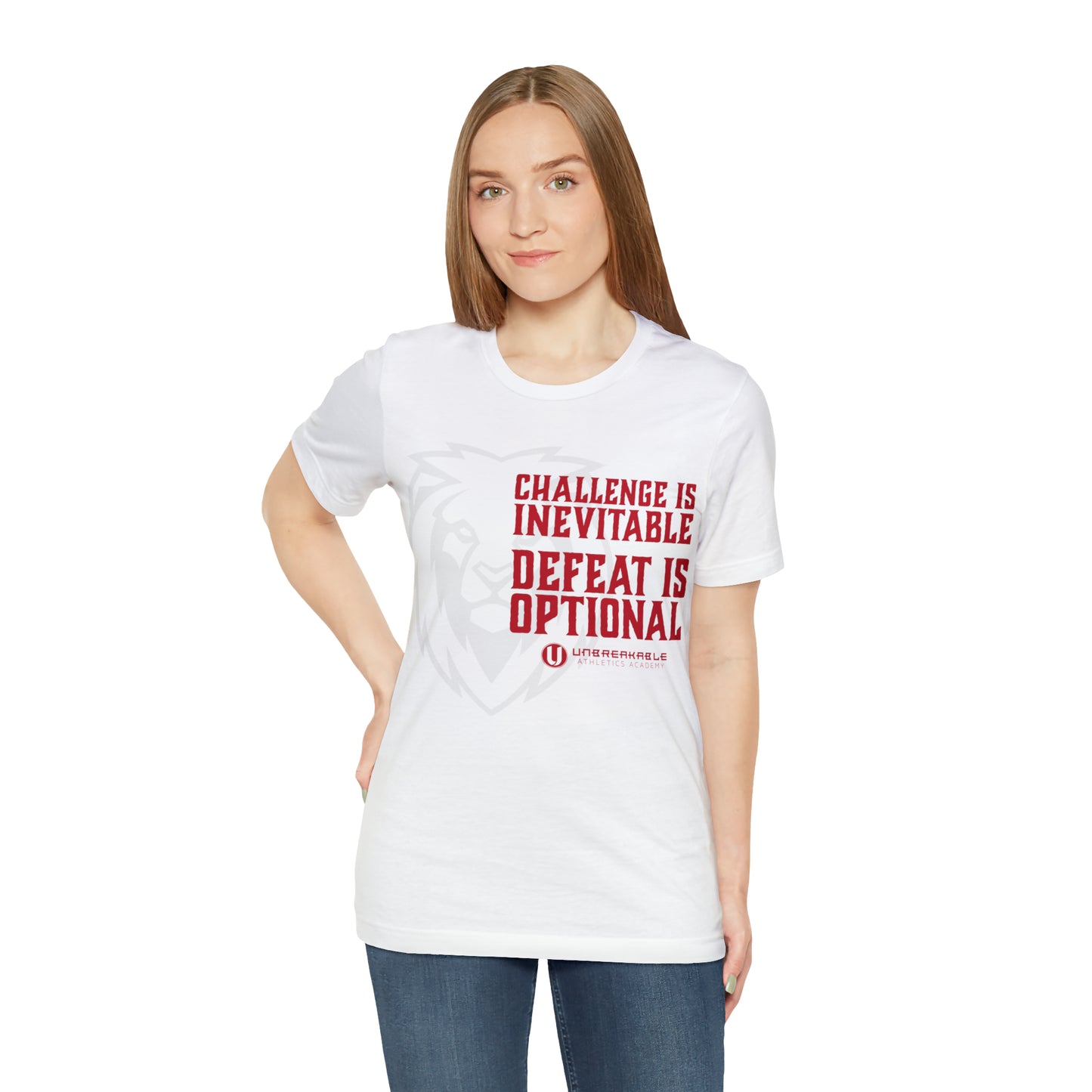 Challenge Inevitable, Defeat Options - Unisex Jersey Short Sleeve Tee