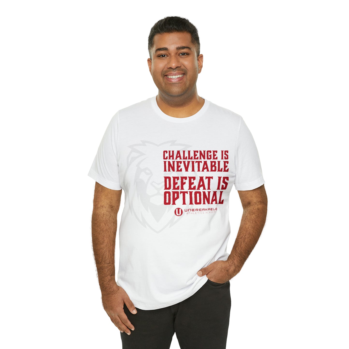 Challenge Inevitable, Defeat Options - Unisex Jersey Short Sleeve Tee