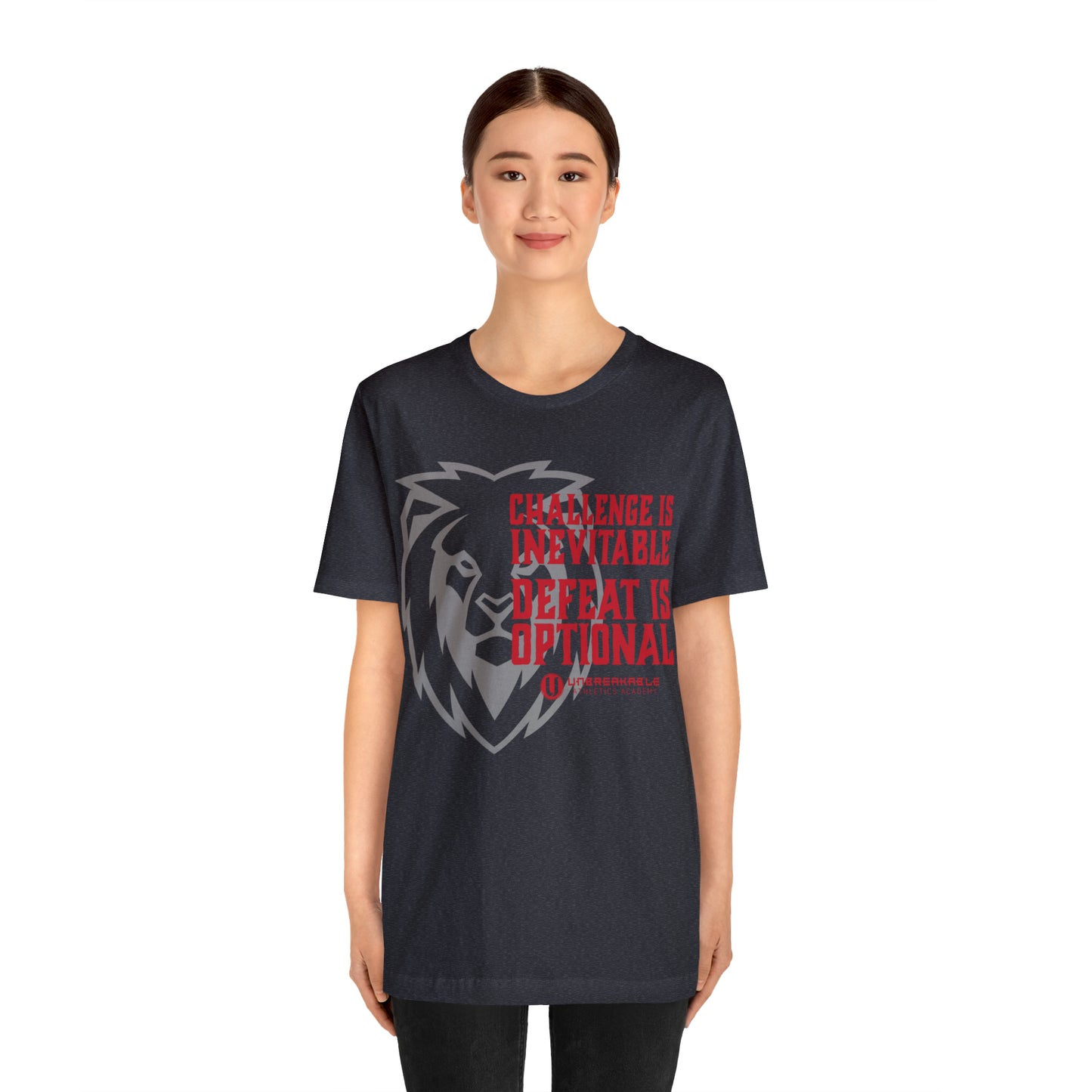 Challenge Inevitable, Defeat Options - Unisex Jersey Short Sleeve Tee