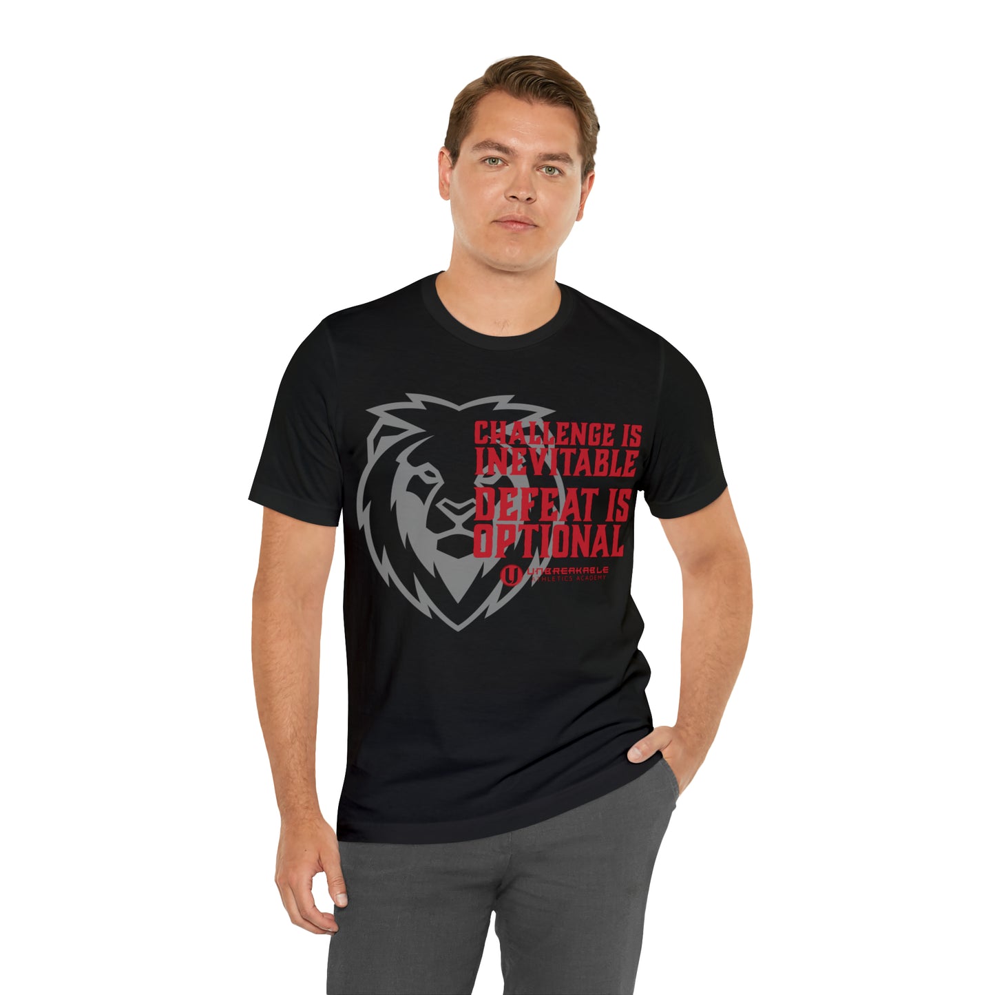 Challenge Inevitable, Defeat Options - Unisex Jersey Short Sleeve Tee