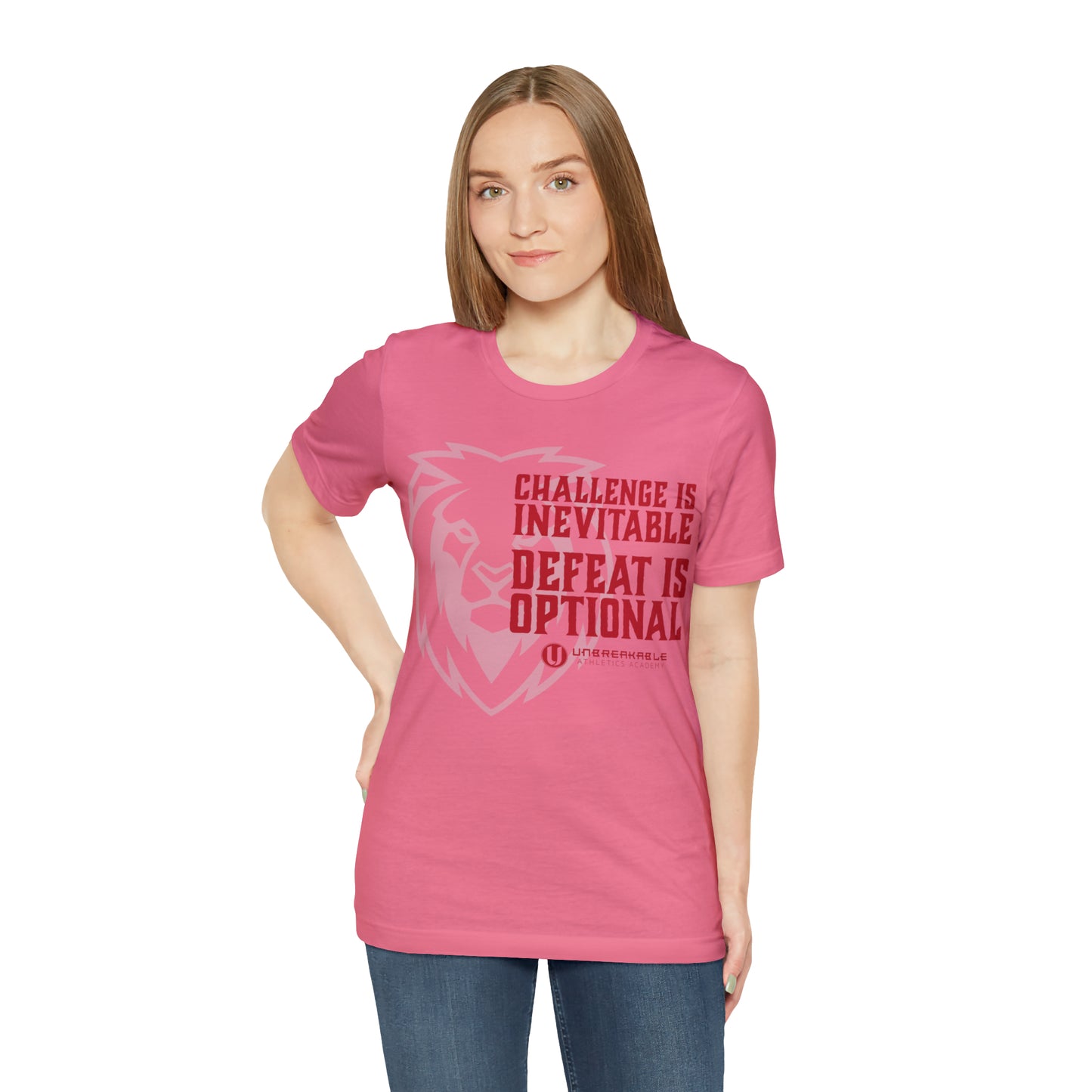Challenge Inevitable, Defeat Options - Unisex Jersey Short Sleeve Tee