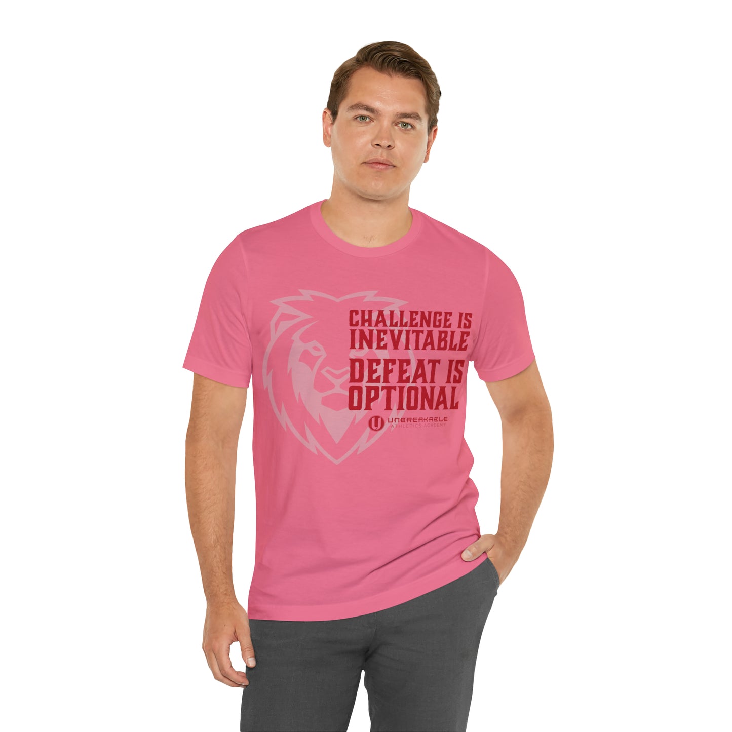 Challenge Inevitable, Defeat Options - Unisex Jersey Short Sleeve Tee