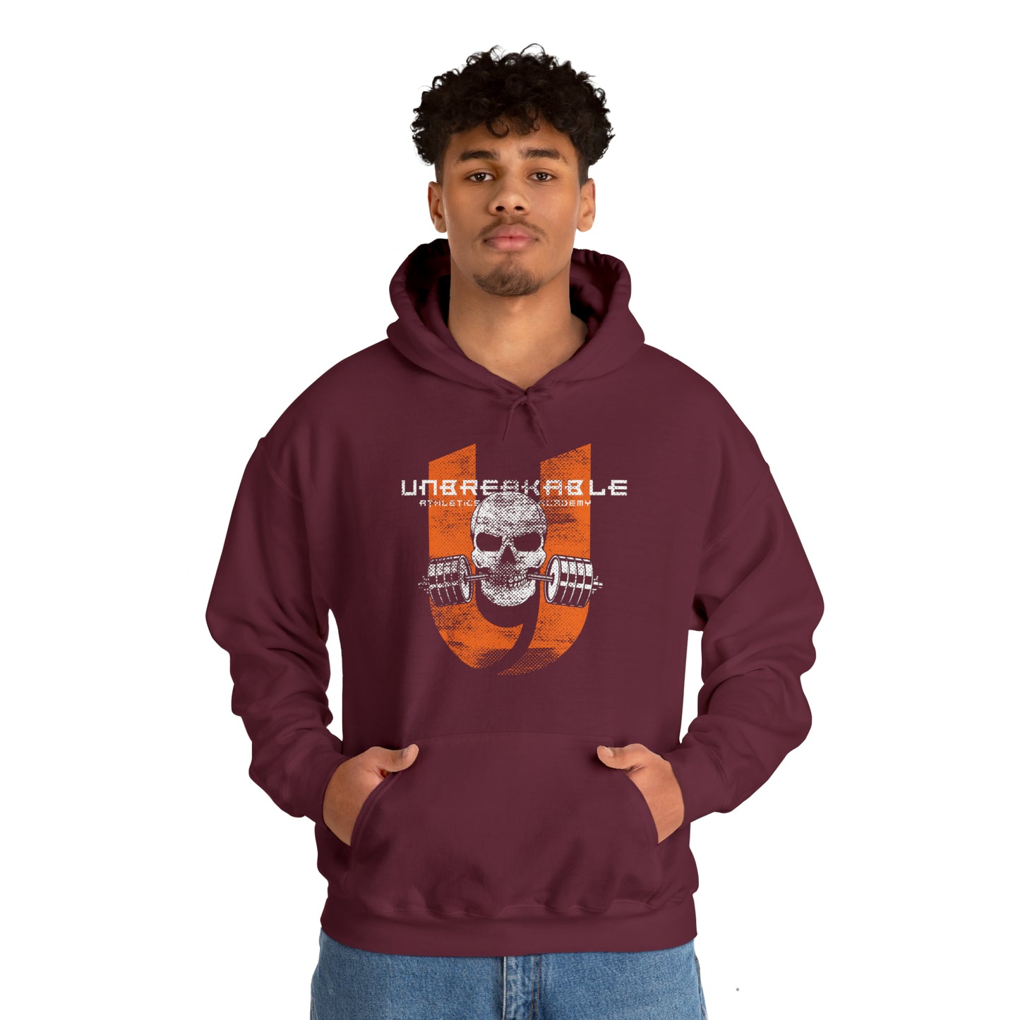 Unbreakable Skull and Barbell Heavy Blend™ Hooded Sweatshirt