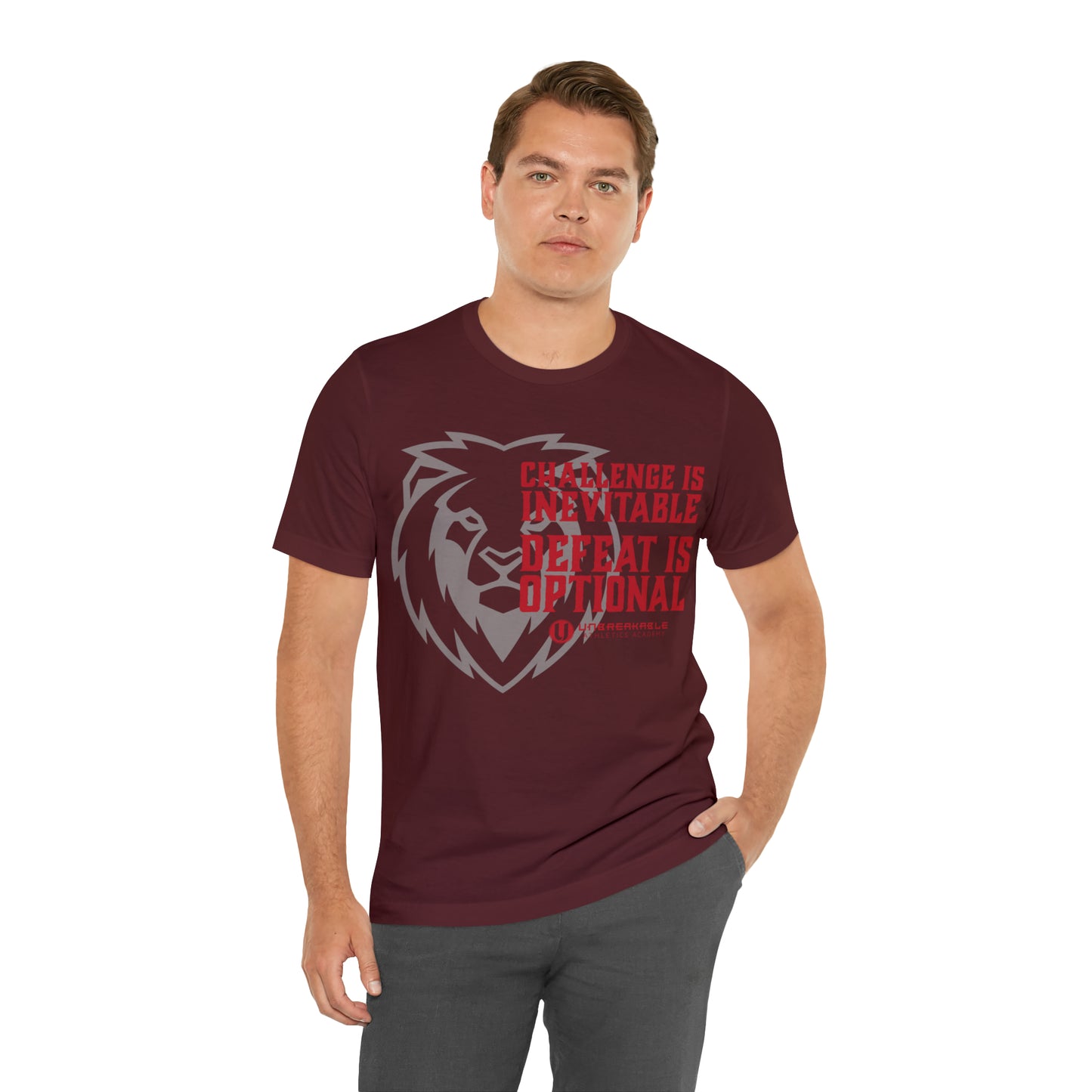 Challenge Inevitable, Defeat Options - Unisex Jersey Short Sleeve Tee