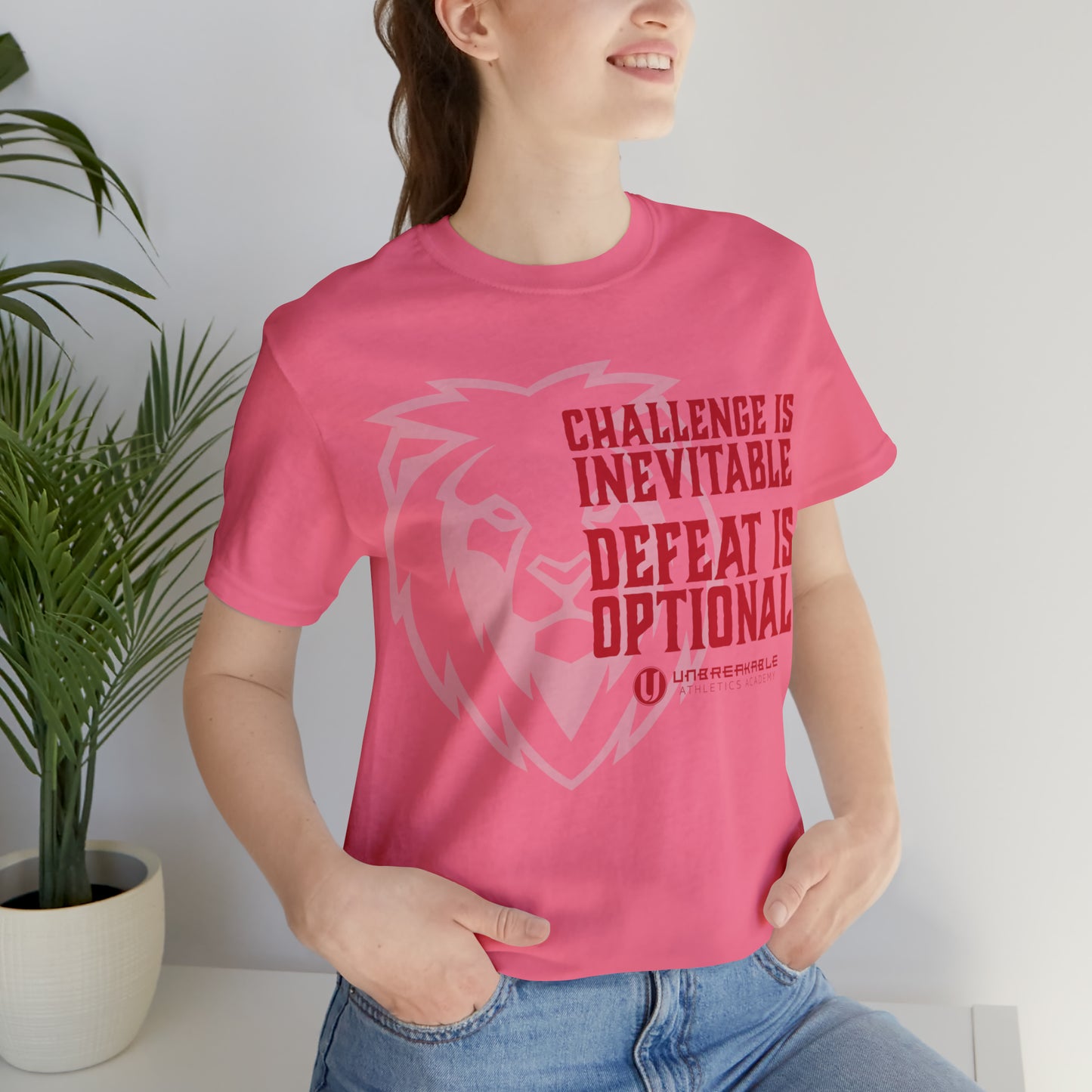 Challenge Inevitable, Defeat Options - Unisex Jersey Short Sleeve Tee