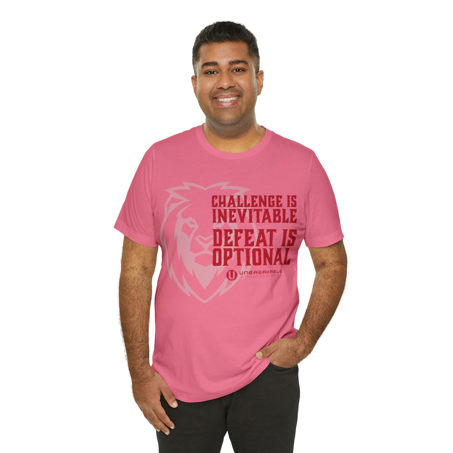 Challenge Inevitable, Defeat Options - Unisex Jersey Short Sleeve Tee