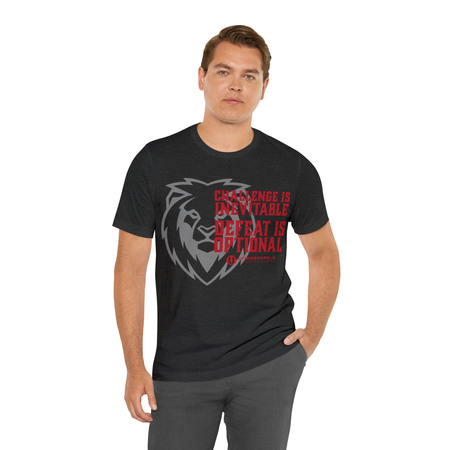 Challenge Inevitable, Defeat Options - Unisex Jersey Short Sleeve Tee
