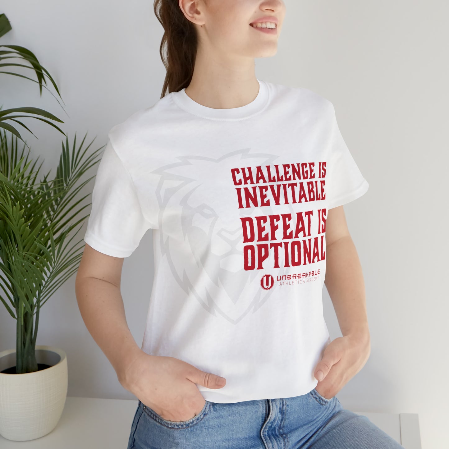 Challenge Inevitable, Defeat Options - Unisex Jersey Short Sleeve Tee